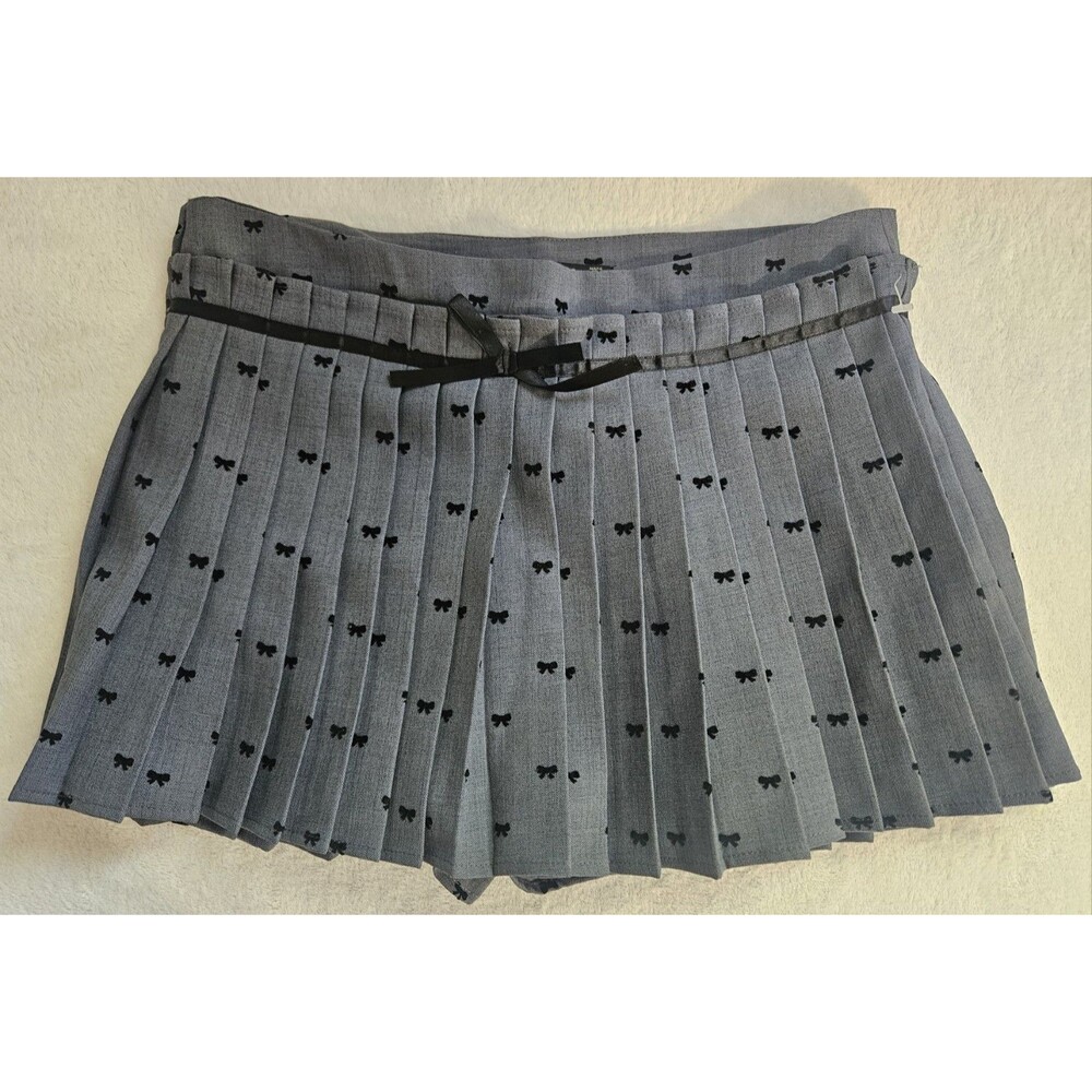Hesperus pleated bow print mini skirt Size XL